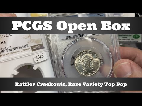 PCGS Open Box - Rattler Crackouts, Rare Variety Top Pop