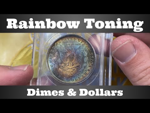 Rainbow Toning - Roosevelt Dimes & Morgan Dollars - Toned New Purchases