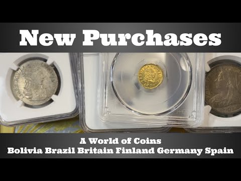 New Purchases - A World of Coins - 1800s Bolivia, Brazil, Britain, Finland, Germany, Spain