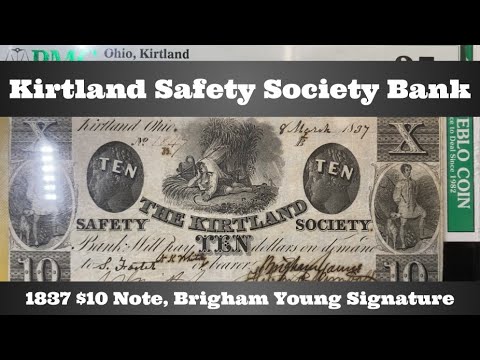 1837 Kirtland (Ohio) Safety Society Bank $10 Note - Brigham Young Signature