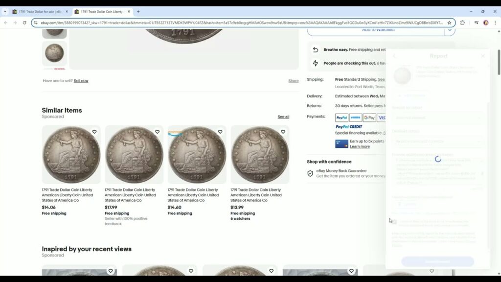 The Same Counterfeit Fake Coin Sold By Different Sellers
