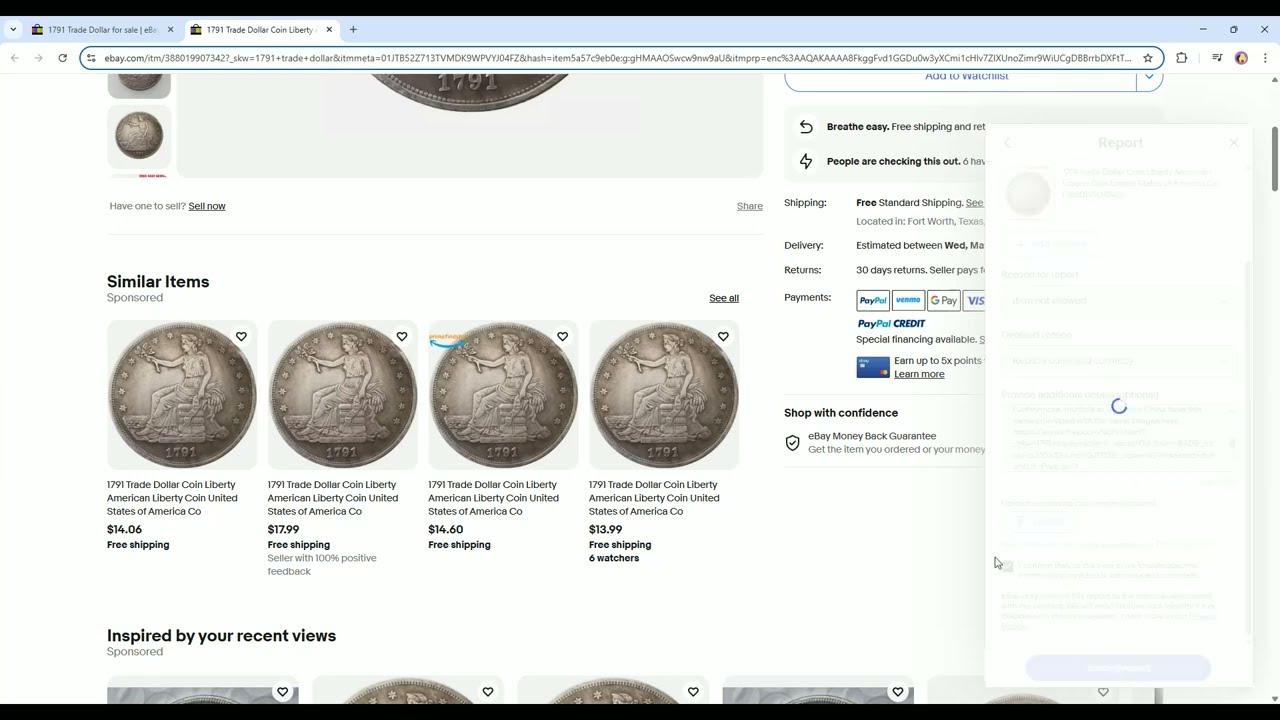 The Same Counterfeit Fake Coin Sold By Different Sellers