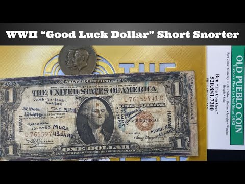World War II (WWII) "Good Luck Dollar" Short Snorter - 1933 Hindenburg Medal