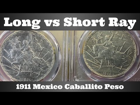 Long vs Short Ray - 1911 Mexico "Caballito" Peso - How to Tell the Difference