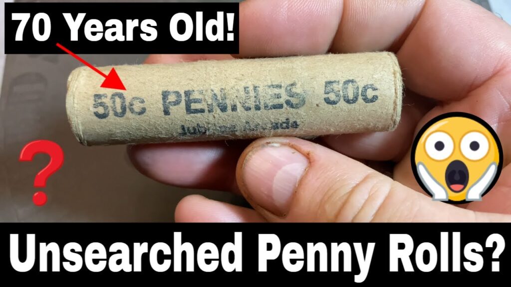 Opening 70 Year Old Unsearched Wheat Penny Rolls from Old Arcade